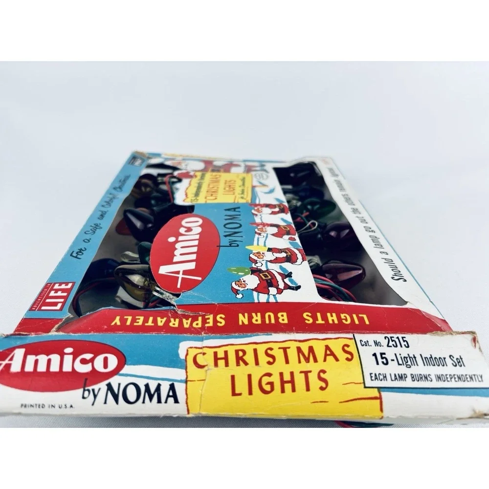Vintage Amico by Noma 15 Indoor String Christmas Lights Catalog No. 2515